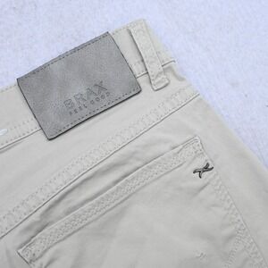Brax Marathon Cooper 5-Pocket Pants Beige Stretch Flat Front Mens Size 32 x 30*